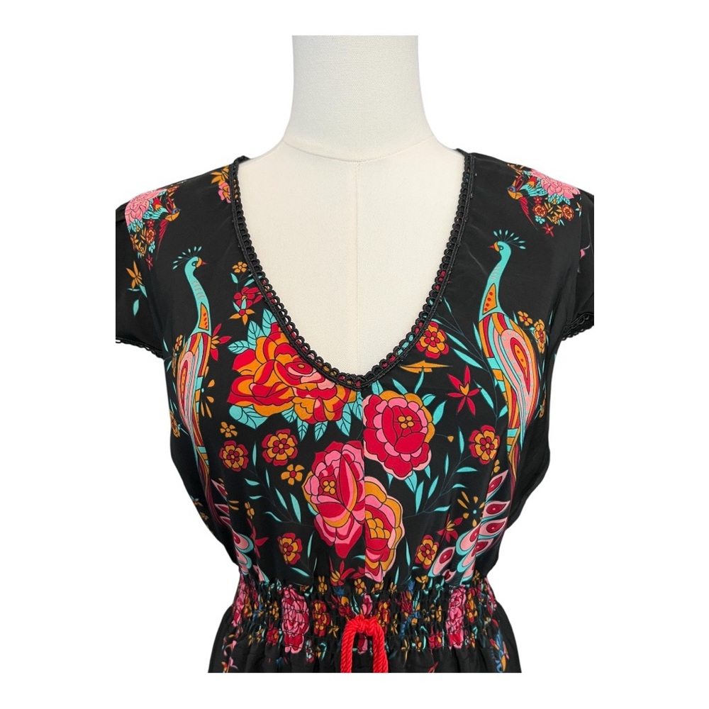 🌺 EUC RANI Vibrant Floral Asymmetrical Maxi Dress | Size S - Picture 4 of 12